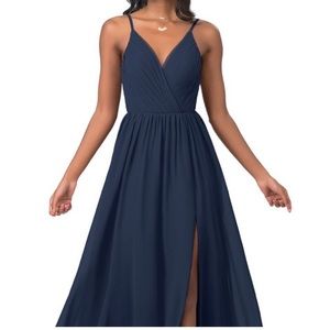 Azazie Gracie Bridesmaid Dress Size A10 in Navy